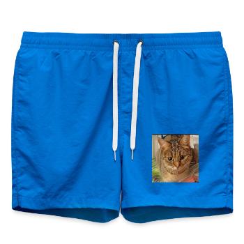 Schnurrbarter Tigertiger im sanften Licht - Badeshorts - Cobalt blue - Vorne - AI Model Male 185 light (185cm)