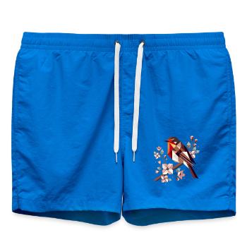 charmant rouge-gorge entouré de cerisiers en fleurs - Short de bain - cobalt blue - Devant