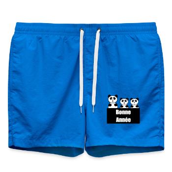 HAPPY NEW YEAR. NEW YEAR'S EVE. NEW YEAR - Swim Trunks - cobalt blue - Front - AI Model Male 185 light (185cm)