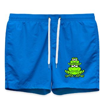 Grenouille Enfant Famille Papa Maman Piggyback Fête des Pères - Short de bain - cobalt blue - Devant