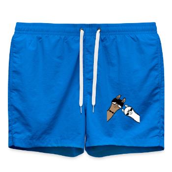 2 Coole Lamas Sonnenbrillen Lustige Nerd Freunde - Badeshorts - Cobalt blue - Vorne - AI Model Male 185 light (185cm)
