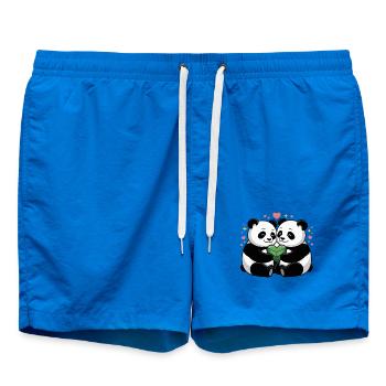 Couples de pandas amoureux - Short de bain - cobalt blue - Devant - AI Model Male 185 light (185cm)