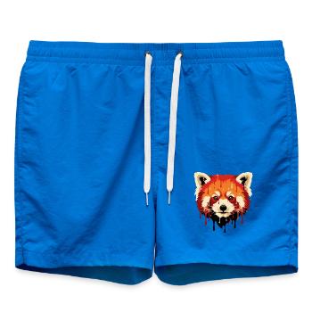 Roter Pander Kopf Art Portrait - Badeshorts - Cobalt blue - Vorne