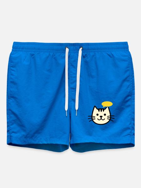 katzengesicht-mit-sprechblase - Badeshorts - Cobalt blue
