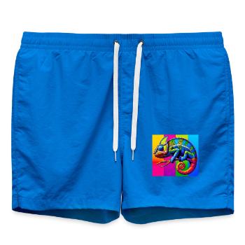 chameleon - Swim Trunks - cobalt blue - Front - AI Model Male 185 light (185cm)