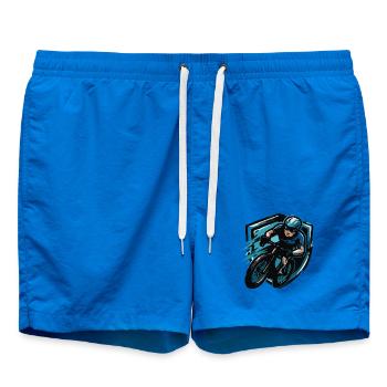 Fahrrad Biker Comic Wappen - Badeshorts - Cobalt blue - Vorne