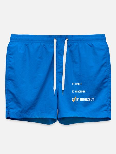 Single Vergeben im Bierzelt – Lustiger Spruch - Badeshorts - Cobalt blue