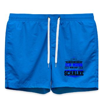 Ich muss Gar Nix nur auf Schalke | Farbe änderbar - Badeshorts - Cobalt blue - Vorne