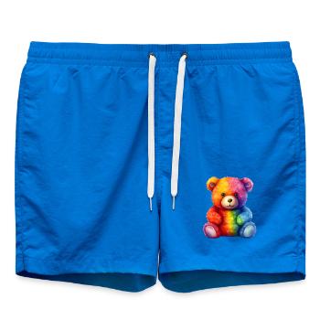 Rainbow Plush Bear Hug - Swim Trunks - cobalt blue - Front