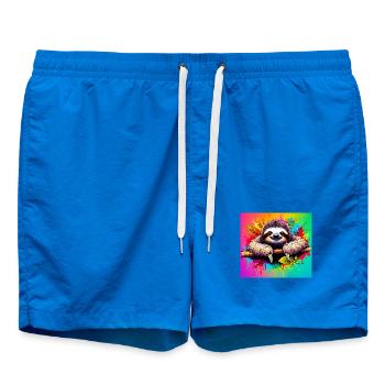 Faultier - Badeshorts - Cobalt blue - Vorne - AI Model Male 185 light (185cm)