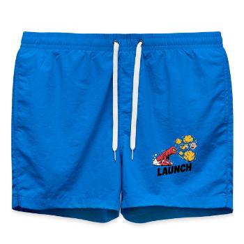 Comic Dinosaur Cannon Explosion Design - Short de bain - cobalt blue - Devant - AI Model Male 185 light (185cm)