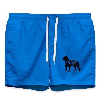American Staffordshire Bully Dogge Bulldog terrier - Badeshorts - Cobalt blue - Vorne - AI Model Male 185 light (185cm)