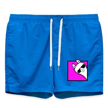 Lama Cool Peeks Around Corner Side Sunglasses Alpaca - Swim Trunks - cobalt blue - Front