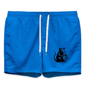 Gestresste Ratte und Wecker - Badeshorts - Cobalt blue - Vorne