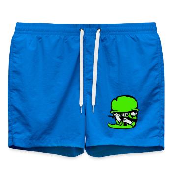 Wurm Soldat Verrückt Helm Waffe Aggressiv Wild Fun - Badeshorts - Cobalt blue - Vorne