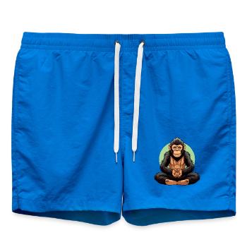 Monkey Yoga / Yogi Monkey - Swim Trunks - cobalt blue - Front