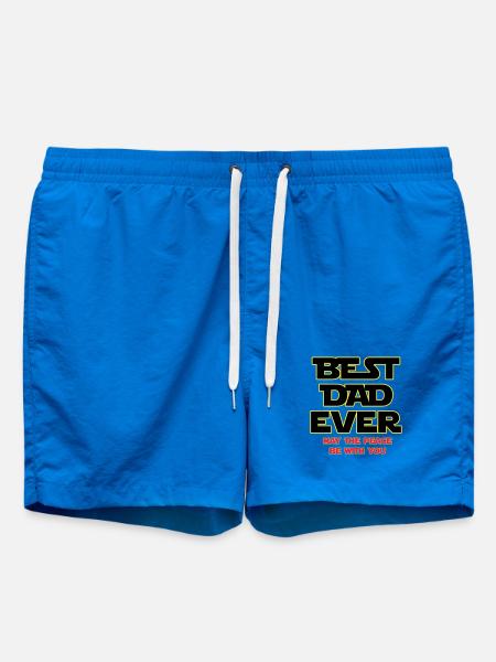 Best Dad Ever Neon Outline - Swim Trunks - cobalt blue