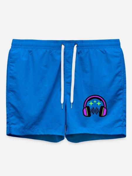 Headphones Stars Icon - Swim Trunks - cobalt blue