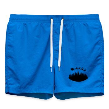 Santa Claus Sleigh Reindeer - Swim Trunks - cobalt blue - Front - AI Model Male 185 light (185cm)