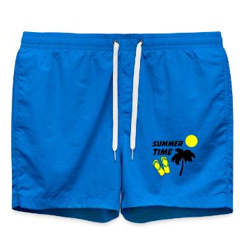 Strandflipflops im Sonnenlicht - Badeshorts - Cobalt blue - Vorne - AI Model Male 185 light (185cm)