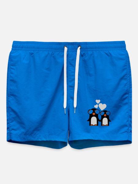 penguins fallen in love - Swim Trunks - cobalt blue