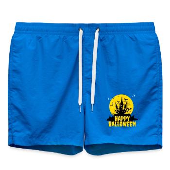 Castle Halloween Silhouette Night - Swim Trunks - cobalt blue - Front