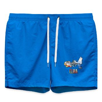 Watercolor Map Elba - Swim Trunks - cobalt blue - Front - AI Model Male 185 light (185cm)