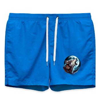 Wolf heult den Vollmond an - Badeshorts - Cobalt blue - Vorne