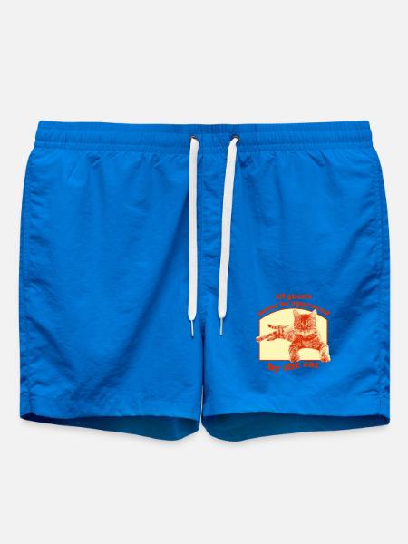 Approved by the Cat – Lustiges Katzenmotiv - Badeshorts - Cobalt blue