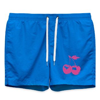 Retro Kirschen Motiv – Pink Rockabilly Look - Badeshorts - Cobalt blue - Vorne