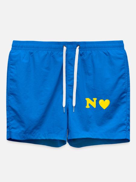 Gelbes Herz-Buchstaben-Design - Badeshorts - Cobalt blue