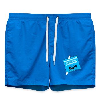 Humoristisches Zitat auf blauem Sofa - Badeshorts - Cobalt blue - Vorne