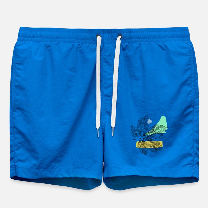 Leaf Maple - Abstrake Art - Swim Trunks - cobalt blue