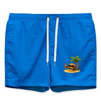 Burger essen Fast Food Paradies Sommer - Badeshorts - Cobalt blue - Vorne - AI Model Male 185 light (185cm)