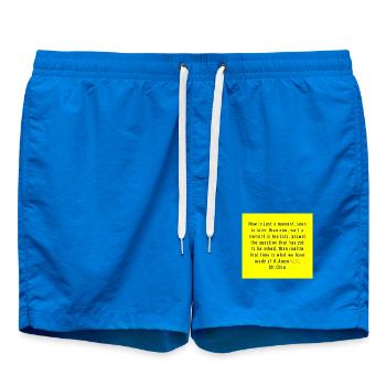 Le temps comme typographie artistique jaune - Short de bain - cobalt blue - Devant - AI Model Male 185 light (185cm)