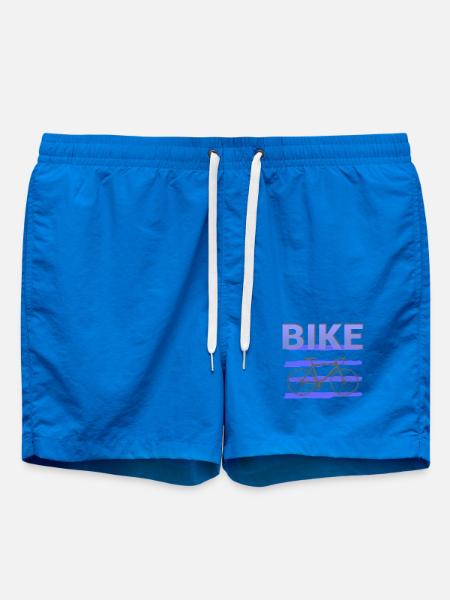 Fette Fahrradgrafik mit lila Streifen - Badeshorts - Cobalt blue