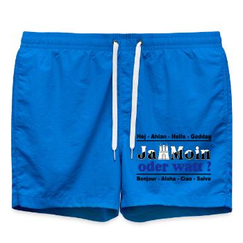 Hamburg , Tradition , Ja Moin oder watt (25) - Badeshorts - Cobalt blue - Vorne