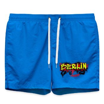 Motif graffiti à Berlin - Short de bain - cobalt blue - Devant