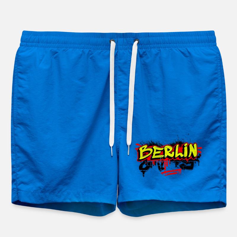 Berlin Graffiti Design - Badeshorts - Cobalt blue