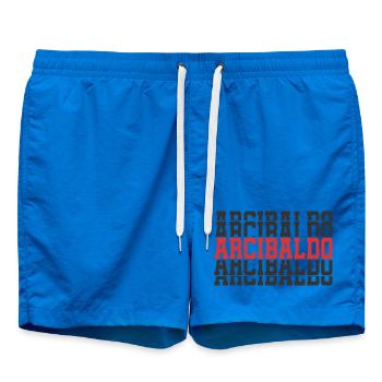 Arcibaldo t-shirt gift stacked text - Swim Trunks - cobalt blue - Front