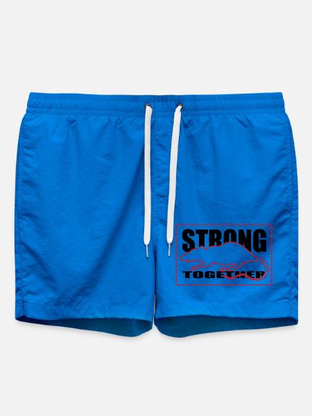 Unity Rodent Silhouette Graphic Tee Red and Black - Swim Trunks - cobalt blue
