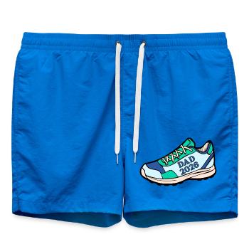 Baby Announcement Running Dad 2026 - Swim Trunks - cobalt blue - Front