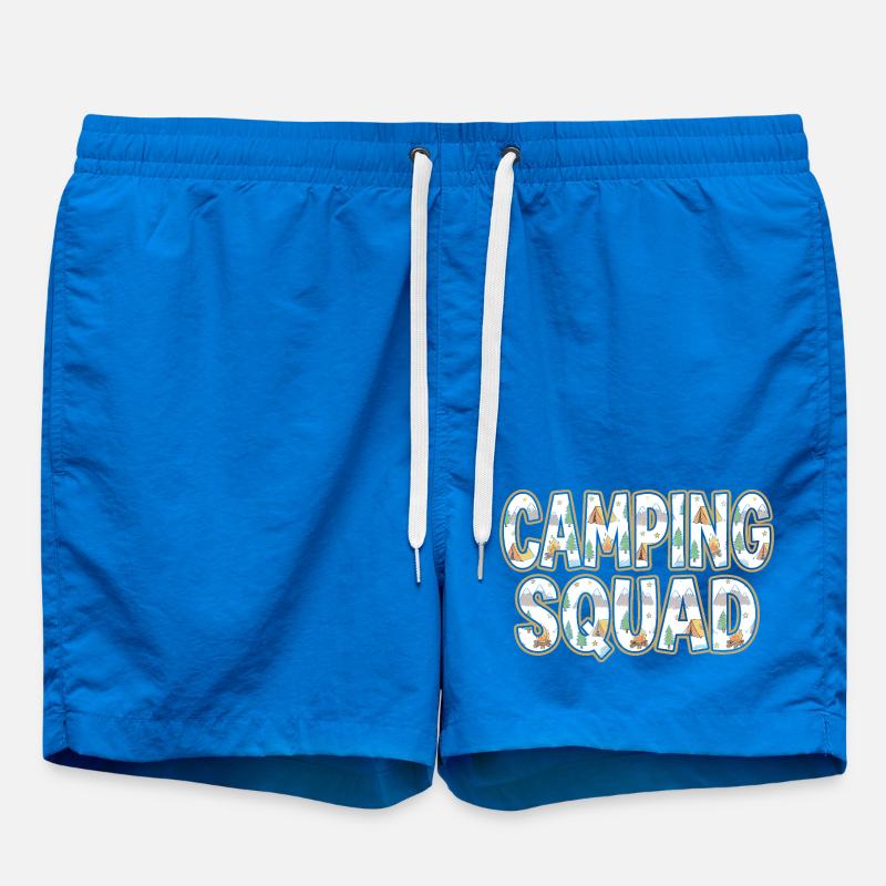 Camping Squad Tent Evening - Swim Trunks - cobalt blue