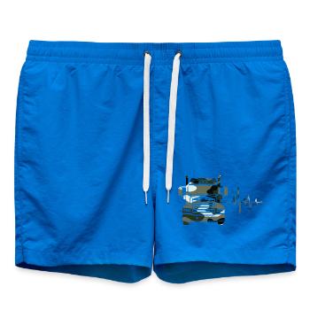 Camouflage Truck - Swim Trunks - cobalt blue - Front