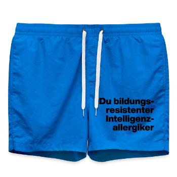 YOU EDUCATION-RESISTANT INTELLIGENCE ALLERGY SUFFERER. - Swim Trunks - cobalt blue - Front