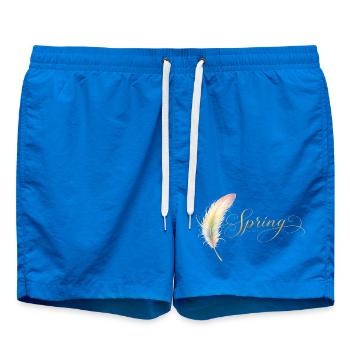 Spring Lettering with Feather Elegant Design - Swim Trunks - cobalt blue - Front