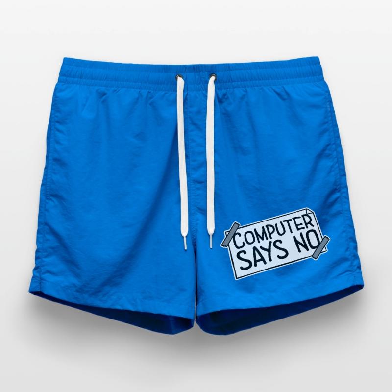 Computer Says No Funny Programmer Nerd Technique Swim Trunks
