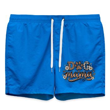 Dog Mom: Dog Mama Leopard Flowers Gift - Swim Trunks - cobalt blue - Front
