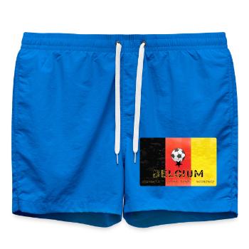 Belgium Soccer Belgium Flag with Soccer Jersey - Swim Trunks - cobalt blue - Front