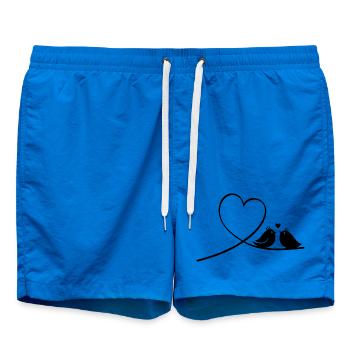 Zwei Vögel mit Herz Silhouette Minimalistisch - Badeshorts - Cobalt blue - Vorne
